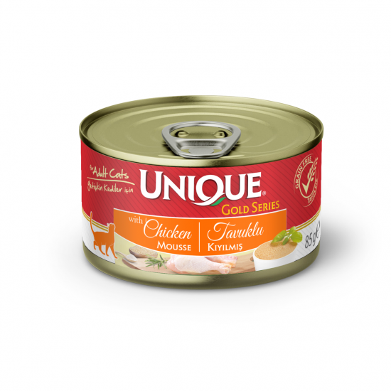 Unique Gold Series Konserve Yaş Kedi Maması 85 gr Tavuklu