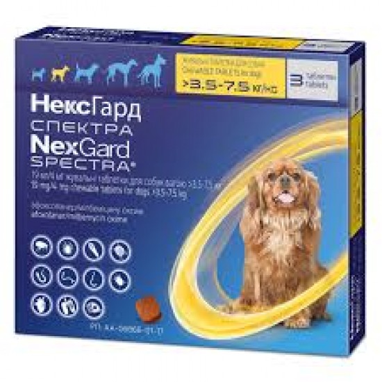 Nexgard Spectra S 3.5 - 7.5 Kg (1 Kutu 3 Tablet İçerir) 