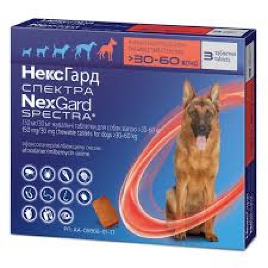 Nexgard Spectra XL 30 - 60 Kg ( 1 Kutu 3 Tablet İçermektedir )