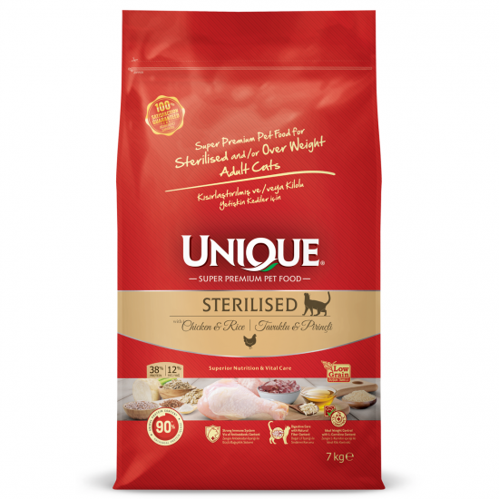 Unique Kısırlaştırılmış Kedi Maması Tavuklu 7 kg